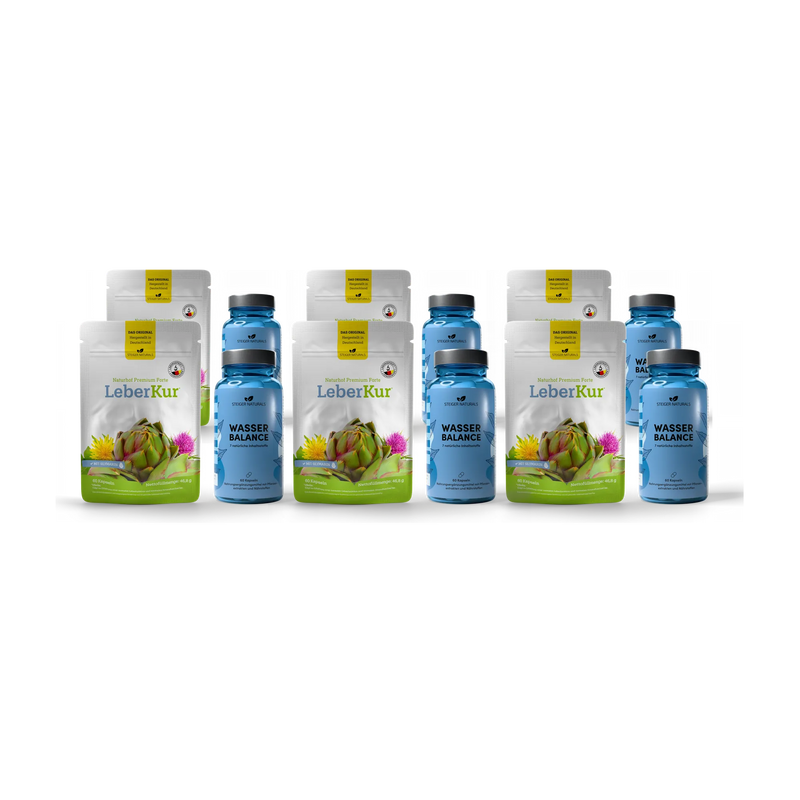 6+6-pack Sparprijs – Set Leberkur + Water Balans