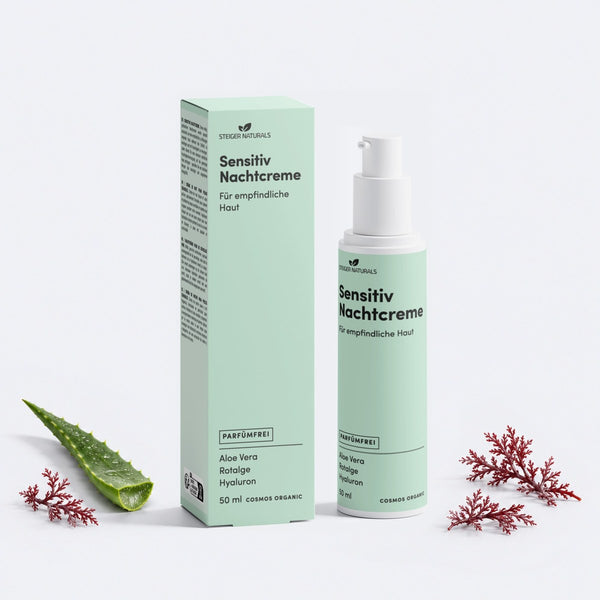 Sensitiv Nachtcreme von Steiger Naturals mit Zutaten