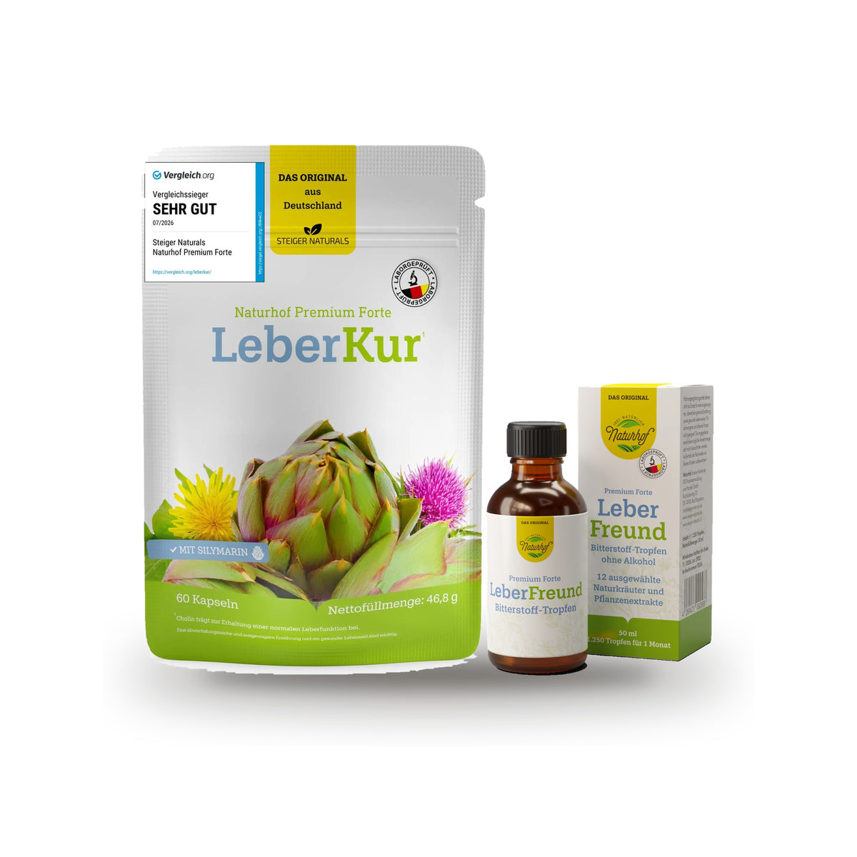 Leber-Duo: Naturhof Leberkur + Leber Freund Bitterstoff-Tropfen